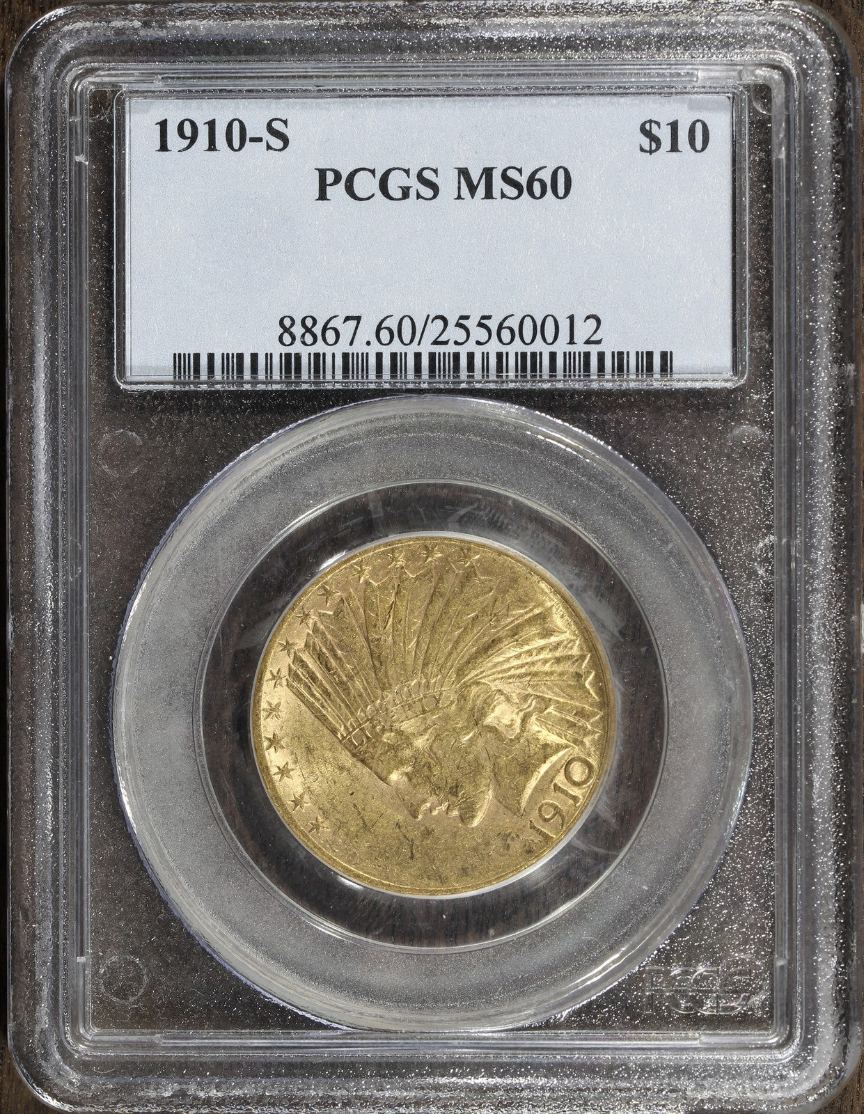 1910-S (MS60) Indian Gold Eagle $10 PCGS - Better Date