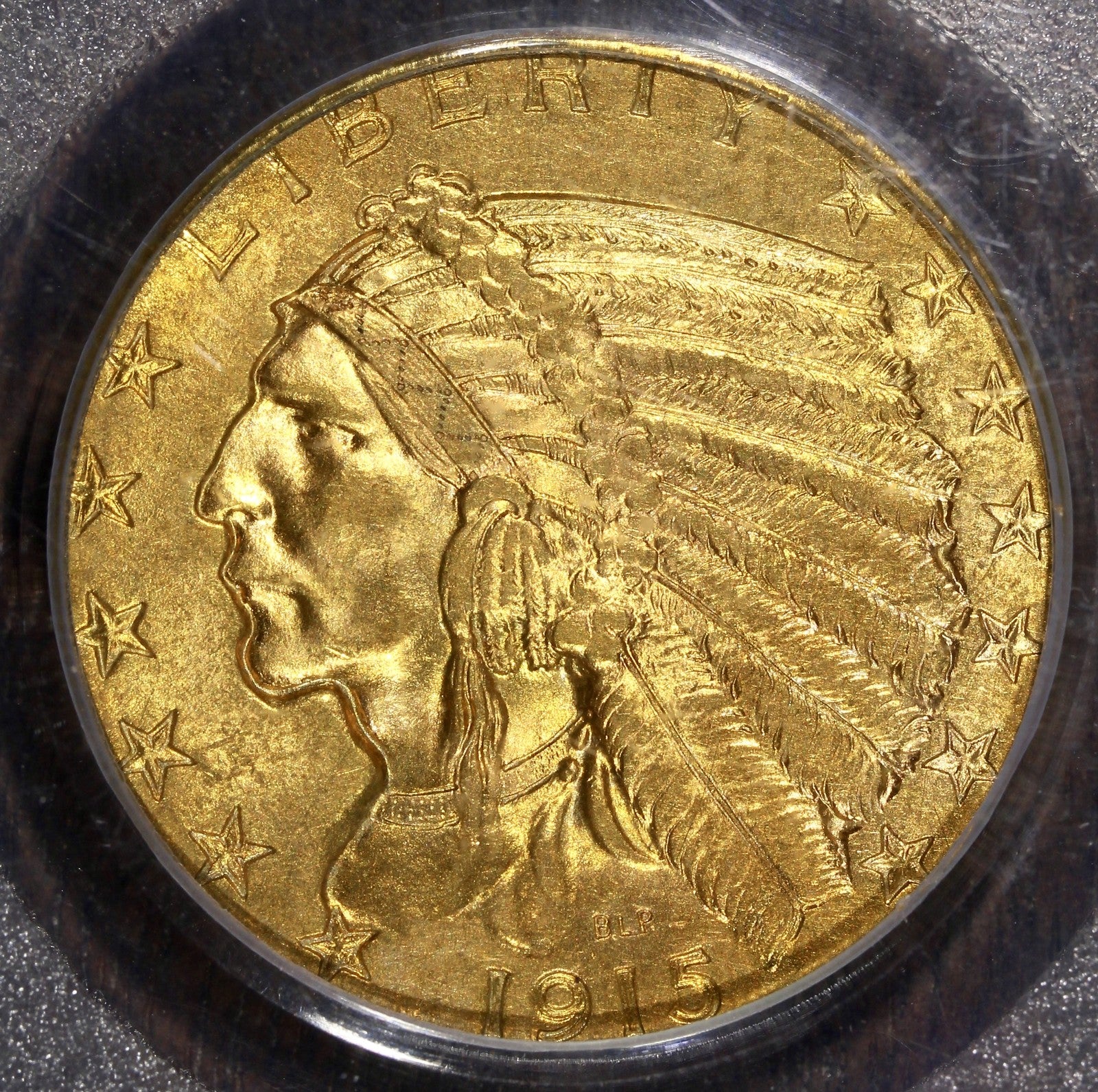 1915 (MS63 CAC) Indian Head Half Eagle $5 PCGS OGH
