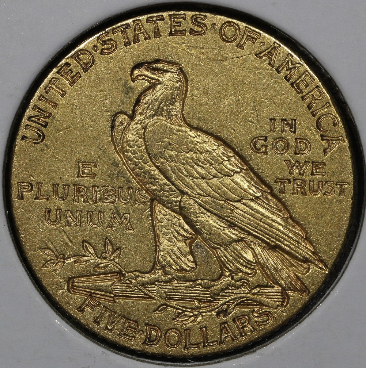 1911-S Indian Head Gold Half Eagle $5 - AU About Uncirculated