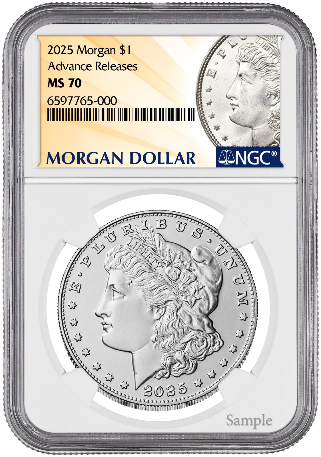 2025-P (MS70) Morgan & Peace Silver Dollar NGC (2 Coin set)- Advance Release AR