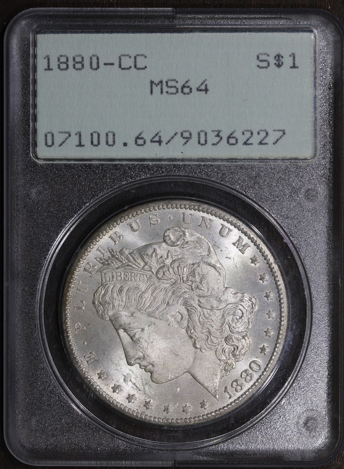 1880-CC (MS64) Morgan Silver Dollar $1 PCGS Rattler - Beautiful