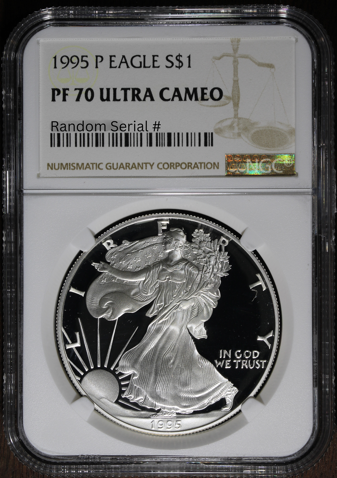 1995-P (PF70 Ultra Cameo) Proof American Silver Eagle $1 ASE NGC