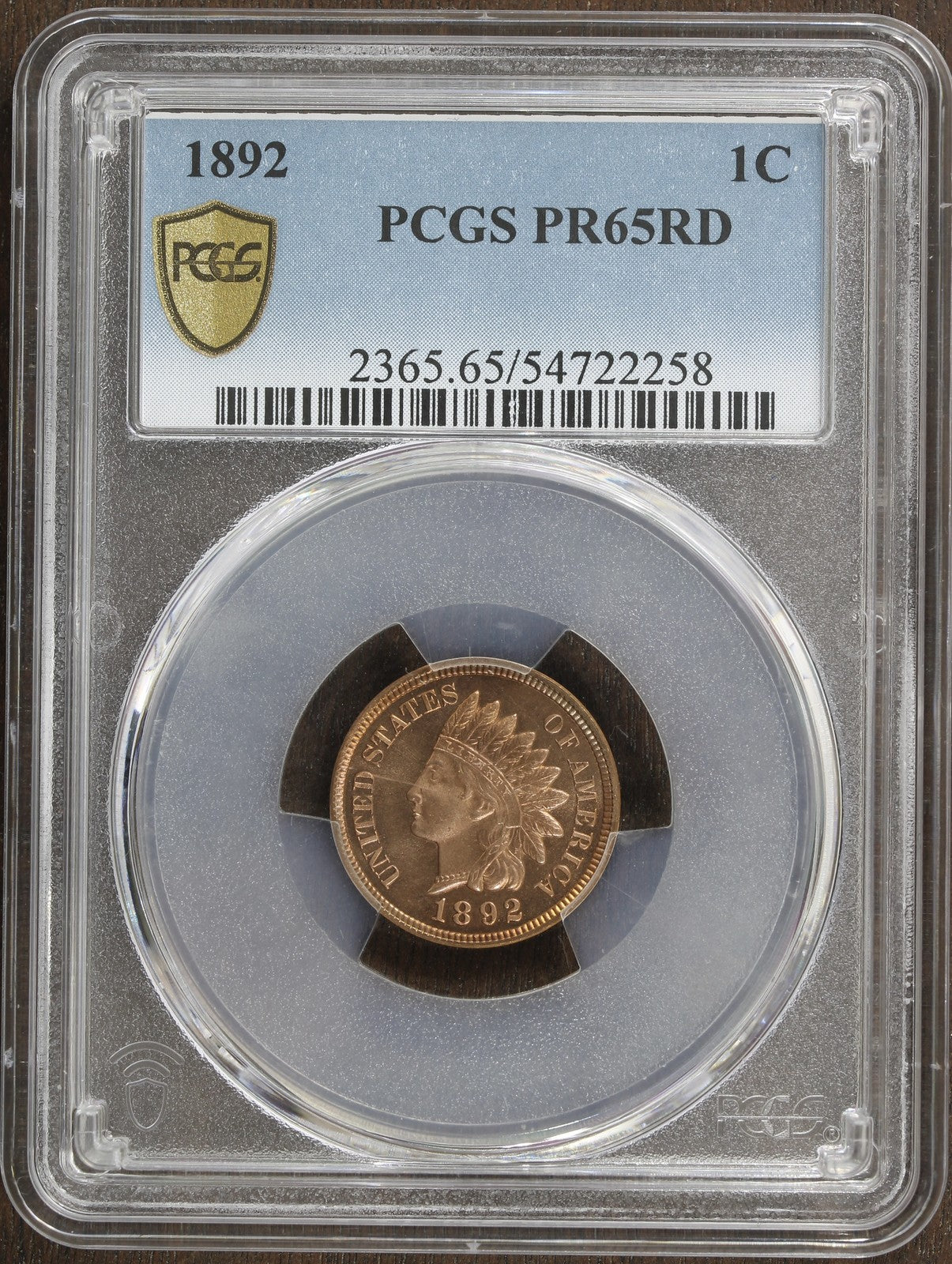 1892 (PR65RD) Proof Indian Head Cent 1C IHC PCGS