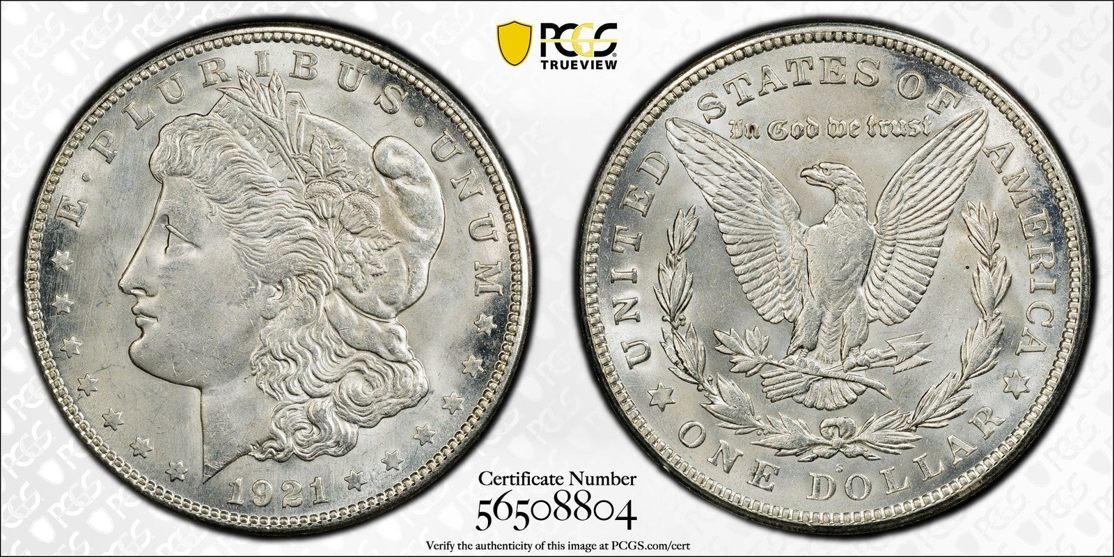 1921-S (MS65) Morgan Silver Dollar $1 PCGS - Conditionally Scarce Gem