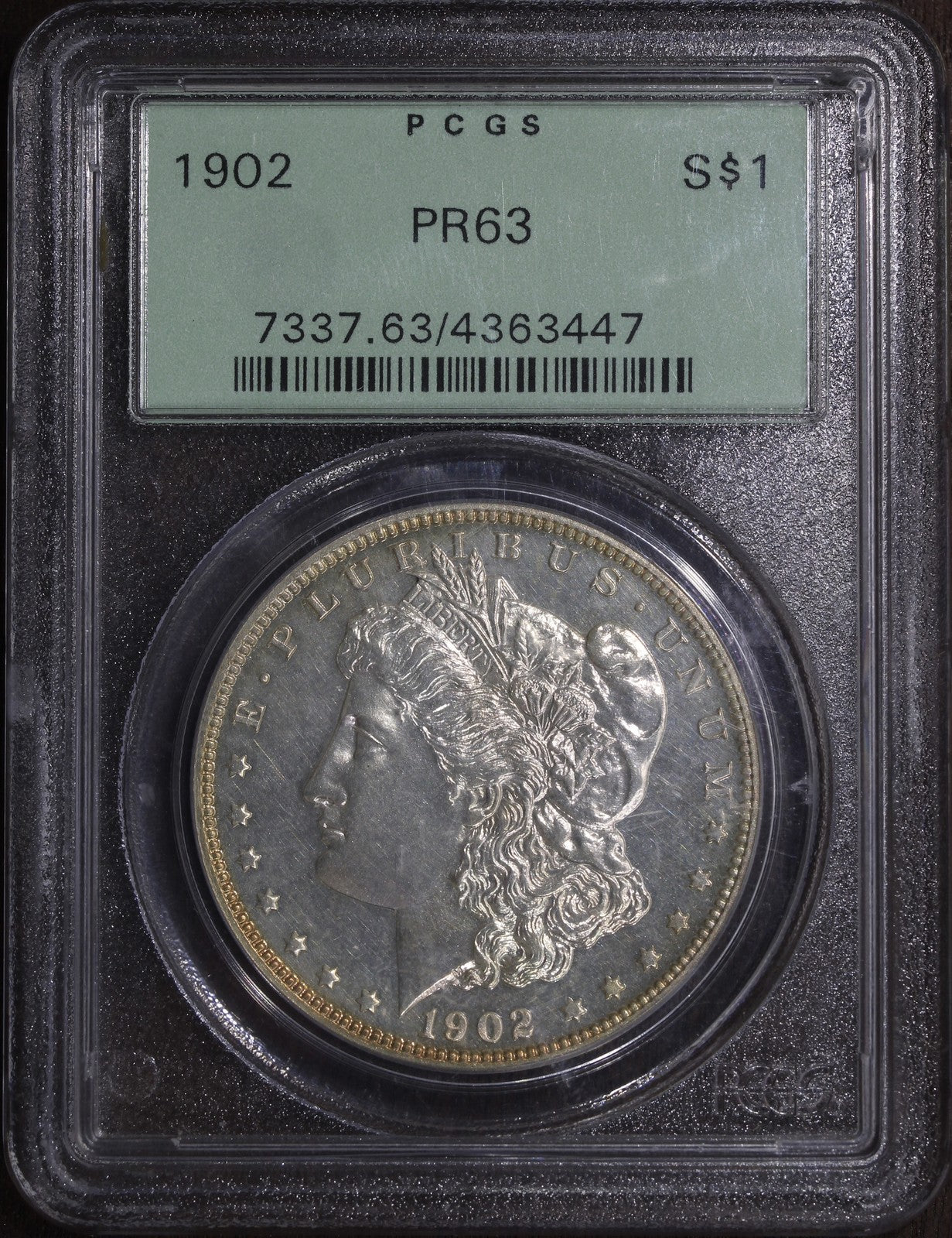 1902 (PR63) Proof Morgan Silver Dollar $1 PCGS OGH