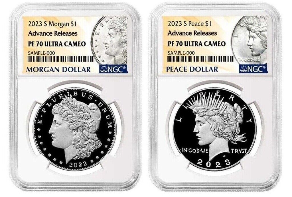 2023 (MS/PR 70) 6-Coin Set $1 Morgan & Peace Advanced Release AR NGC