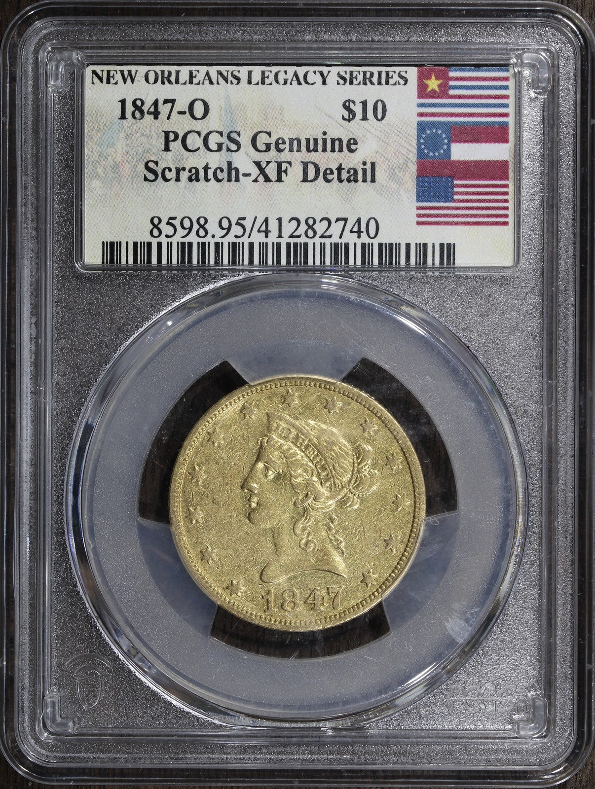 1847-O (XF Detail) Liberty Head Gold Eagle $10 PCGS - New Orleans Gold!