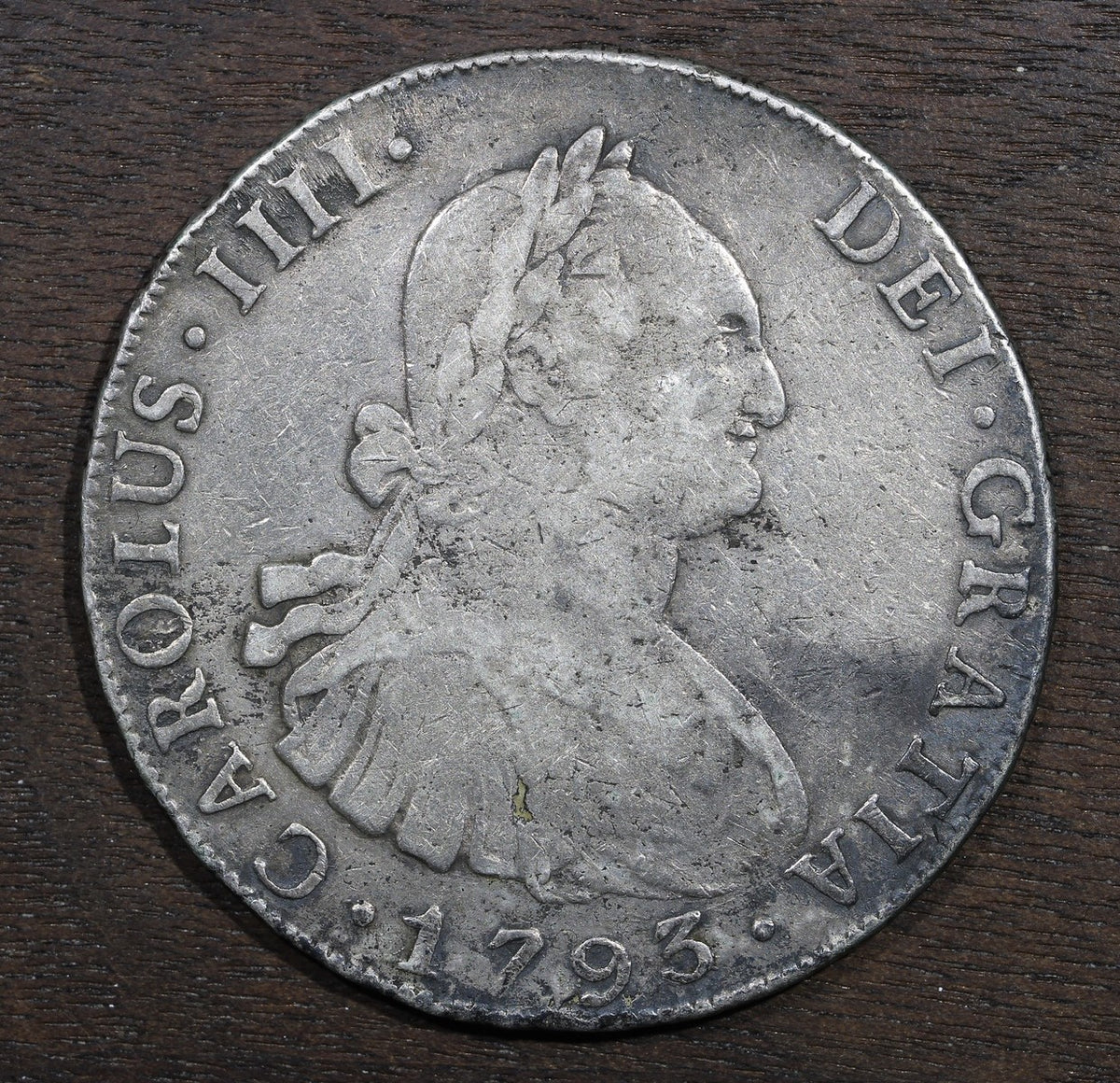 1793-Pts Spanish Empire Bolivia Silver Colonial 8 Reales 8R - Potosi Mint VF