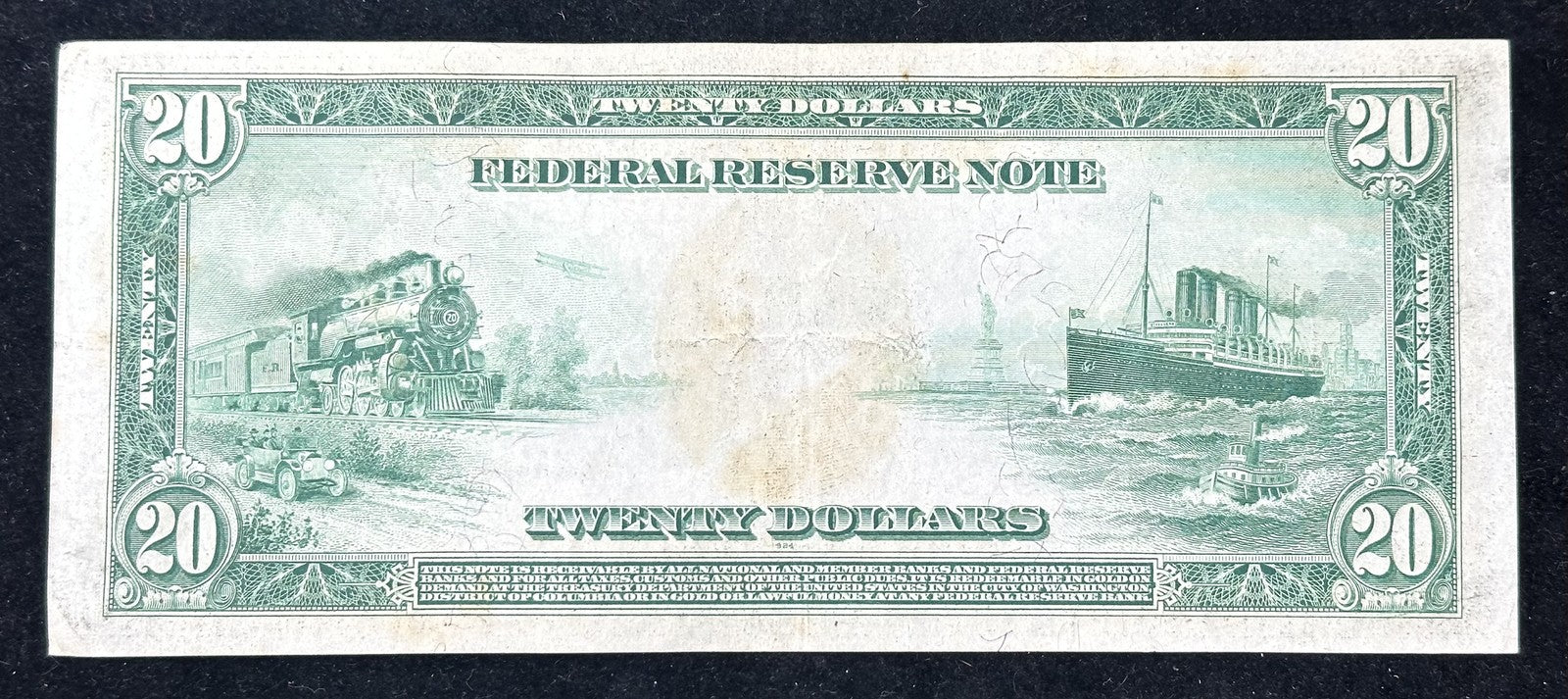 1914 $20 Federal Reserve Note - Low/Mid Grade , Stains