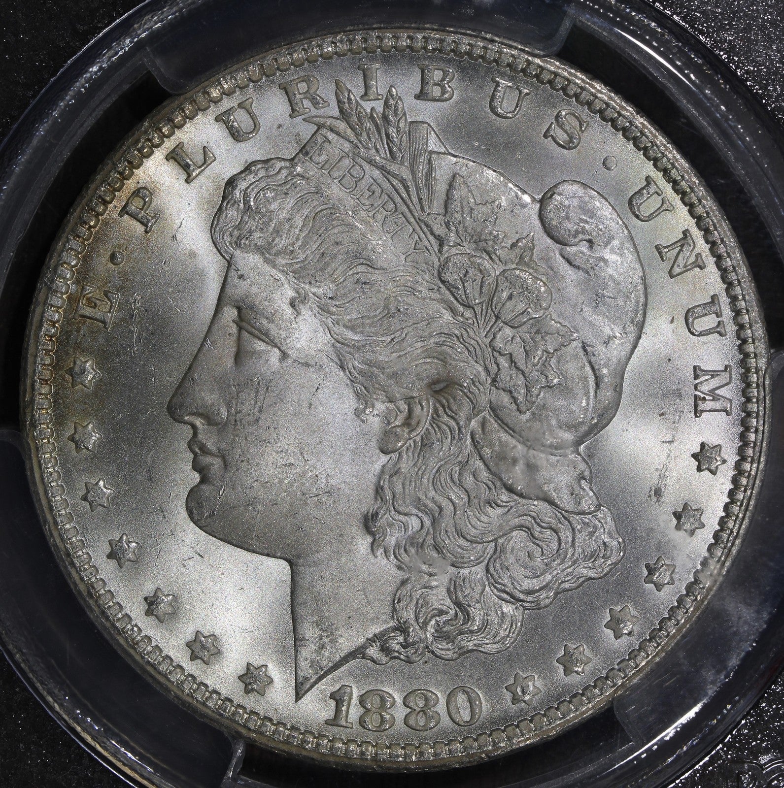1880/79-CC (MS65+) Morgan Silver Dollar $1 PCGS - Reverse of 1878