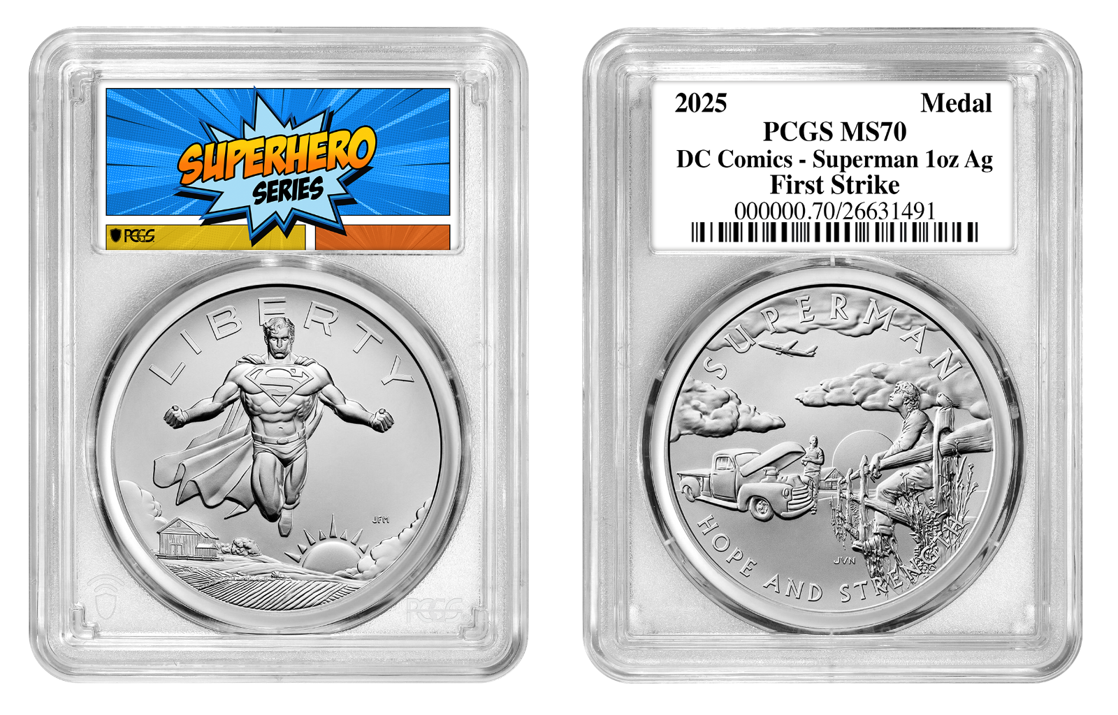 2025 (MS70) 1 oz Superman Silver Medal PCGS First Strike - US Mint DC Comics