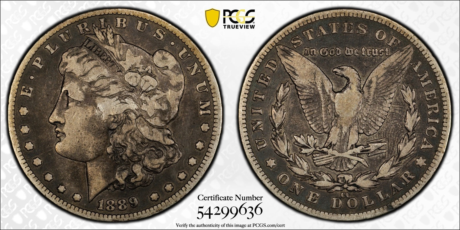 1889-CC (F15) Morgan Silver Dollar $1 PCGS - KEY DATE Carson City