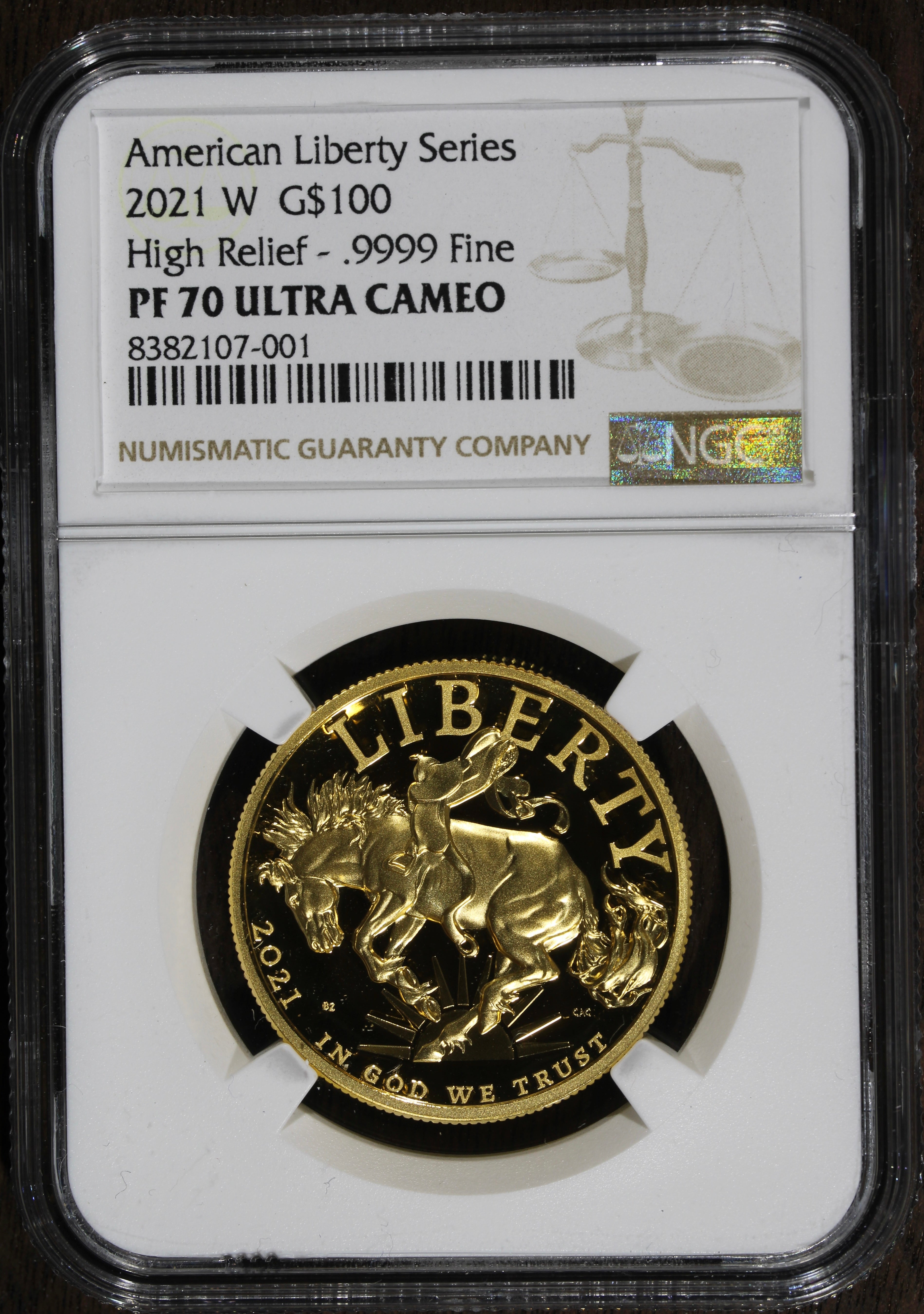 2021-W (PF70) 1 oz Gold Proof American Liberty High Relief $100 NGC