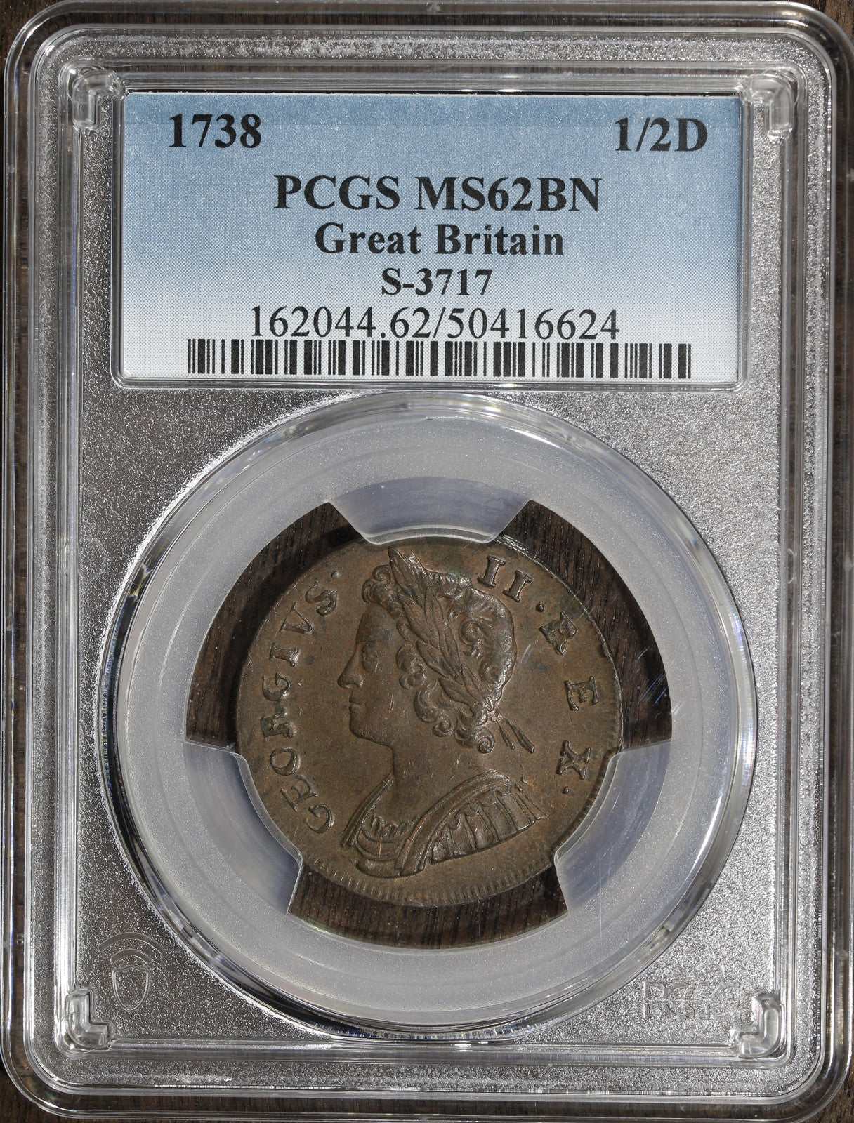 1738 (MS62) Great Britain 1/2D S-3717 PCGS - Early Half Penny