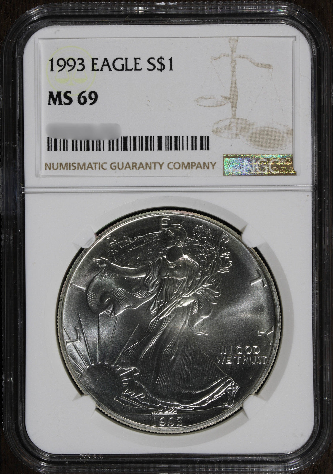 1993 (MS69) American Silver Eagle NGC $1 ASE 1 Oz - Random Serial