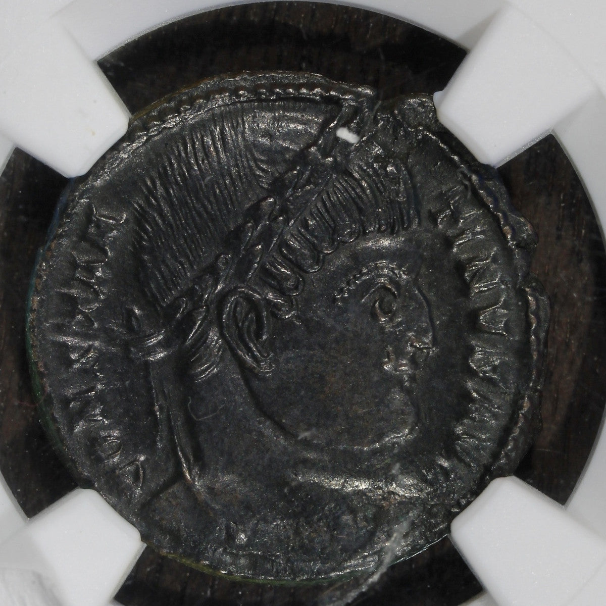Constantine I the Great (AD 307-337). AE3 or BI nummus (19mm, 6h). NGC AU