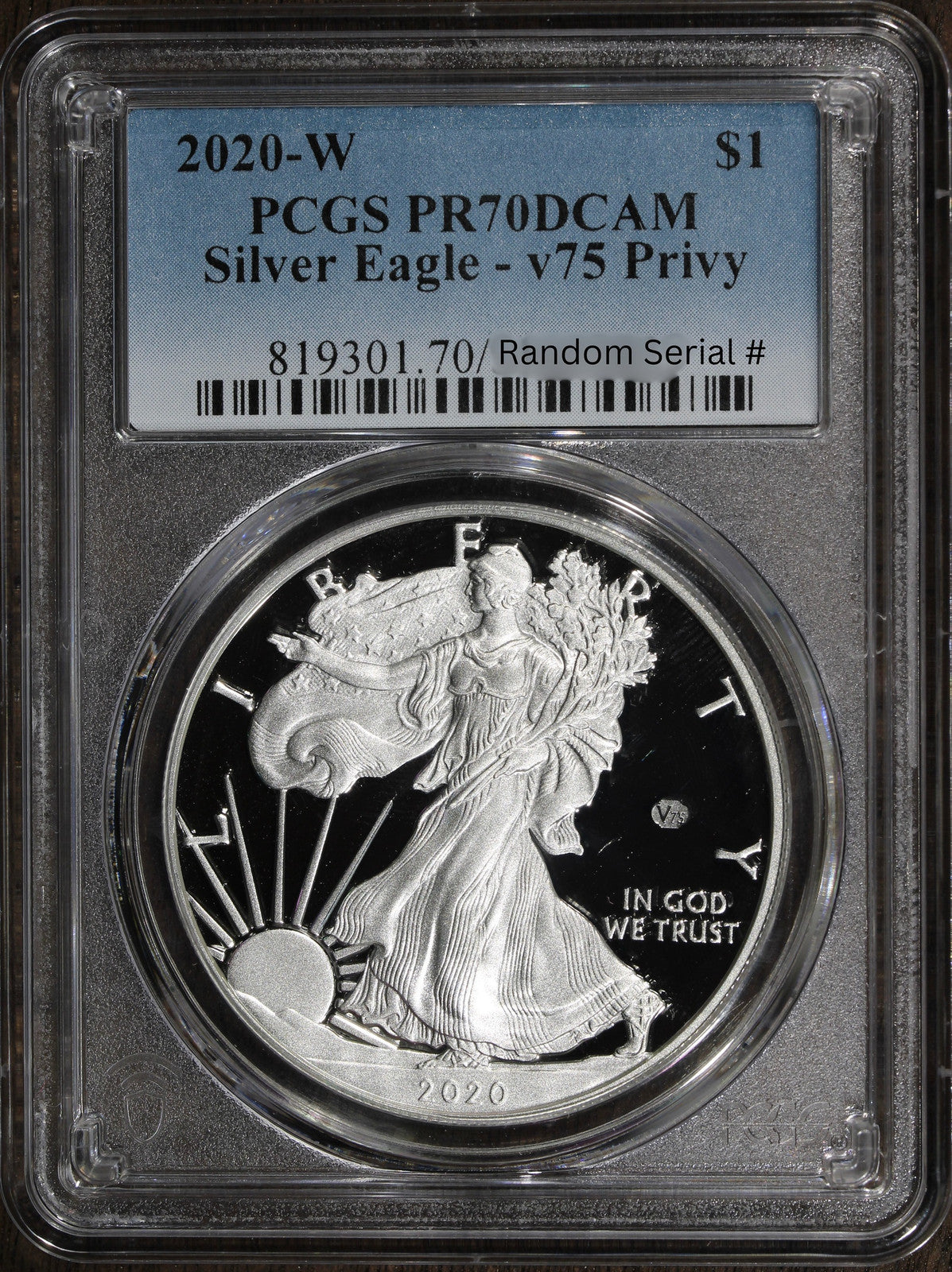 2020-W V75 (PF70DCAM) Proof Silver Eagle PCGS ASE - End World War II