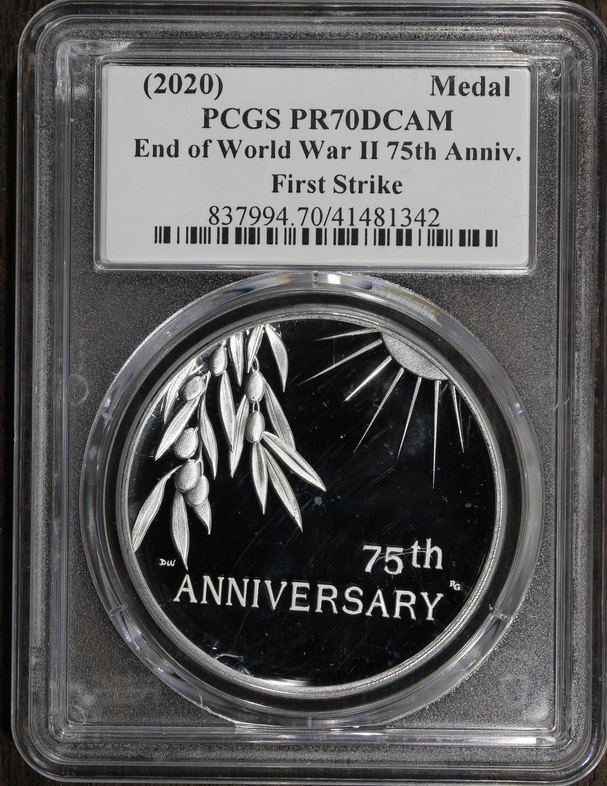 2020 (PR70) End of World War 2 V75 Silver Medal PCGS - First Strike