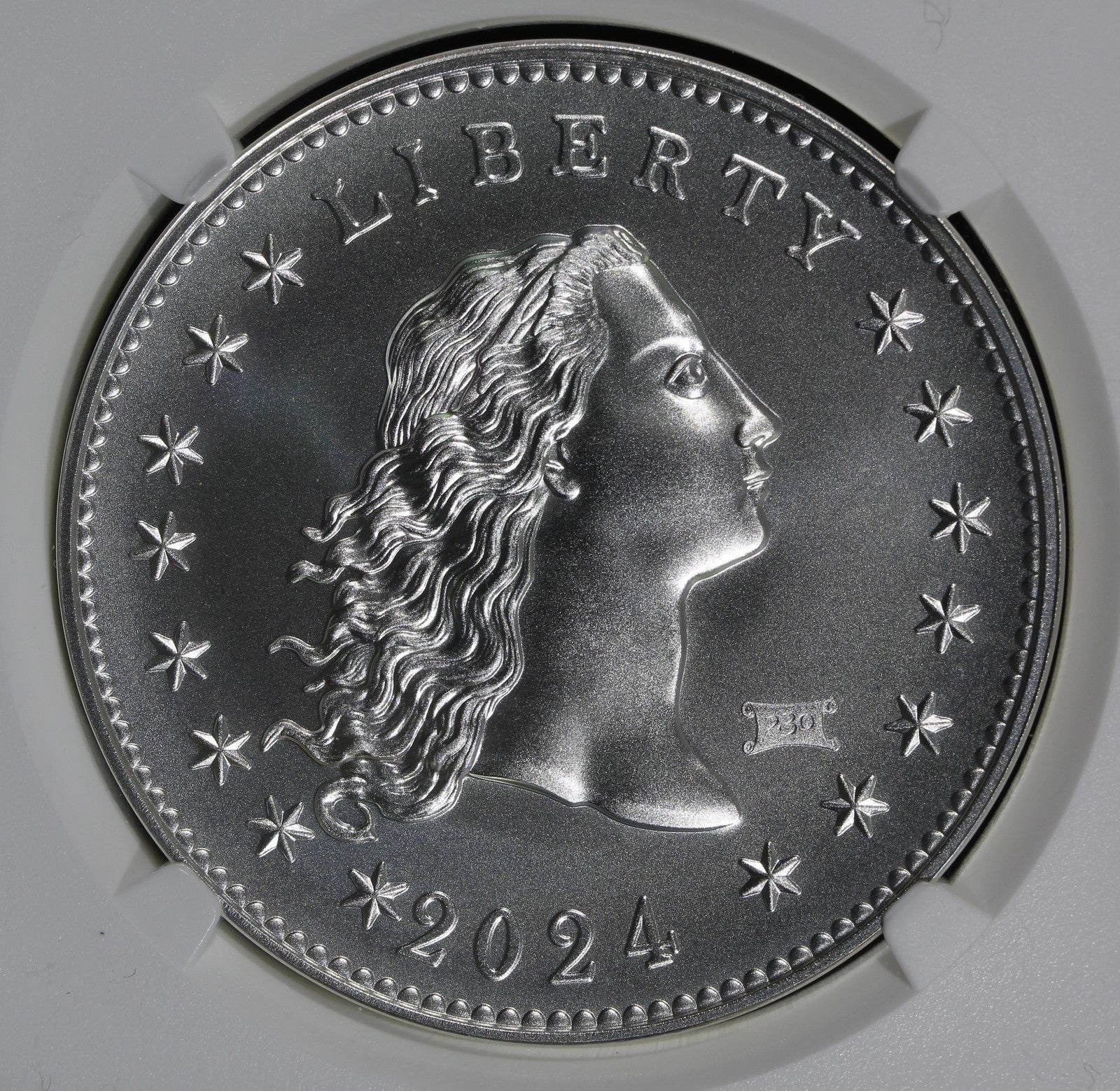 2024 (MS70) Flowing Hair Silver Medal 230th PRIVY NGC FDOI First Day of Issue