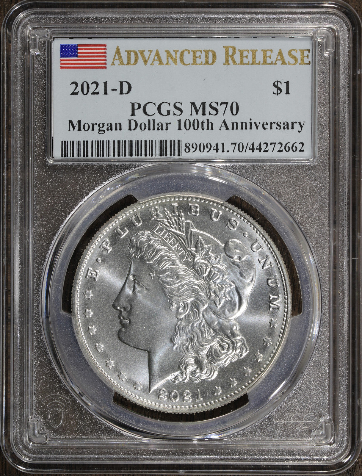 2021-D (MS70) Morgan Silver Dollar $1 PCGS - Tough 70 - Advanced Release AR