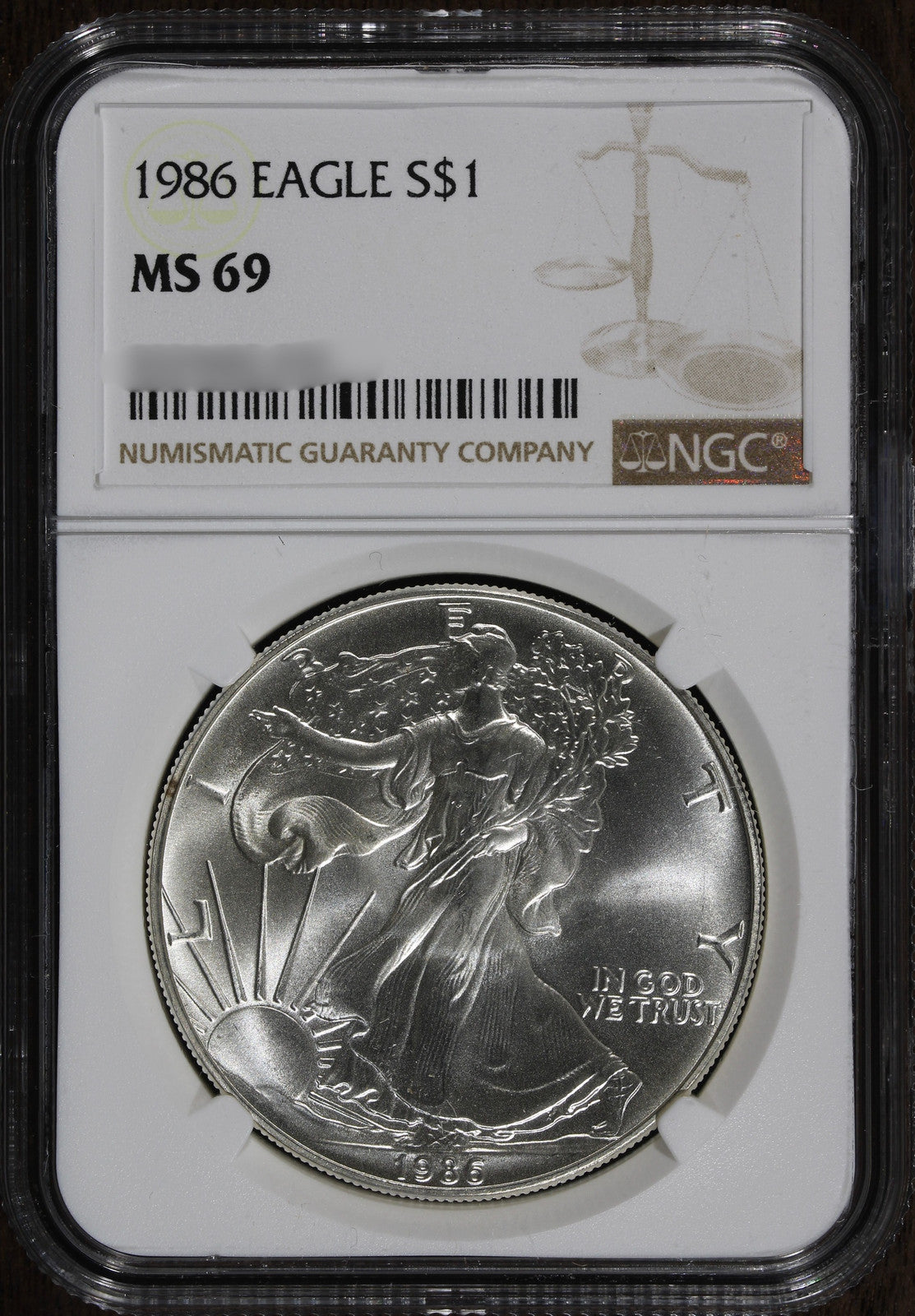 1986 (MS69) American Silver Eagle NGC $1 ASE 1 oz - Random Serial