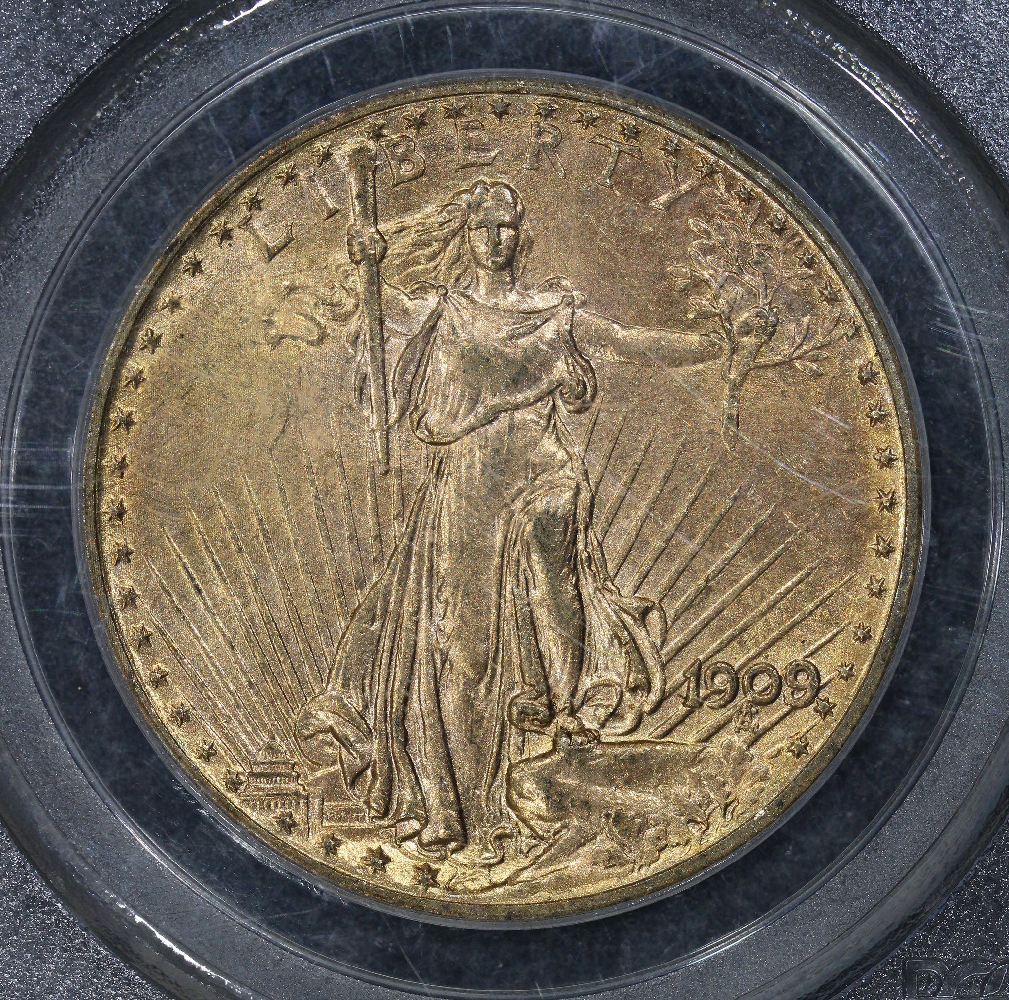 1909/8 (MS63) Saint-Gaudens Gold Double Eagle $20 overdate PCGS OGH