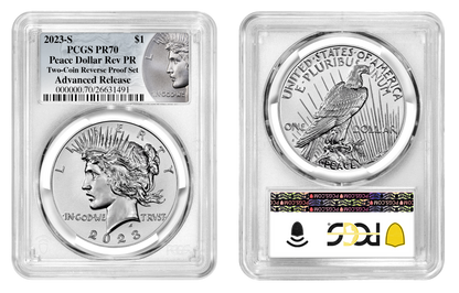 2023-S (PR70) Two Coin Set Reverse Proof $1 Morgan & Peace Advanced Release PCGS