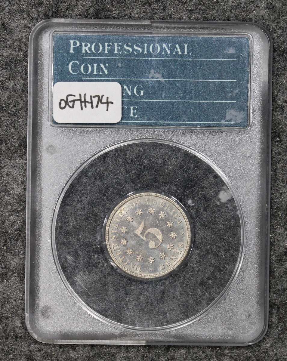 1883 (PR65) Proof Shield Nickel 5c PCGS OGH Rattler