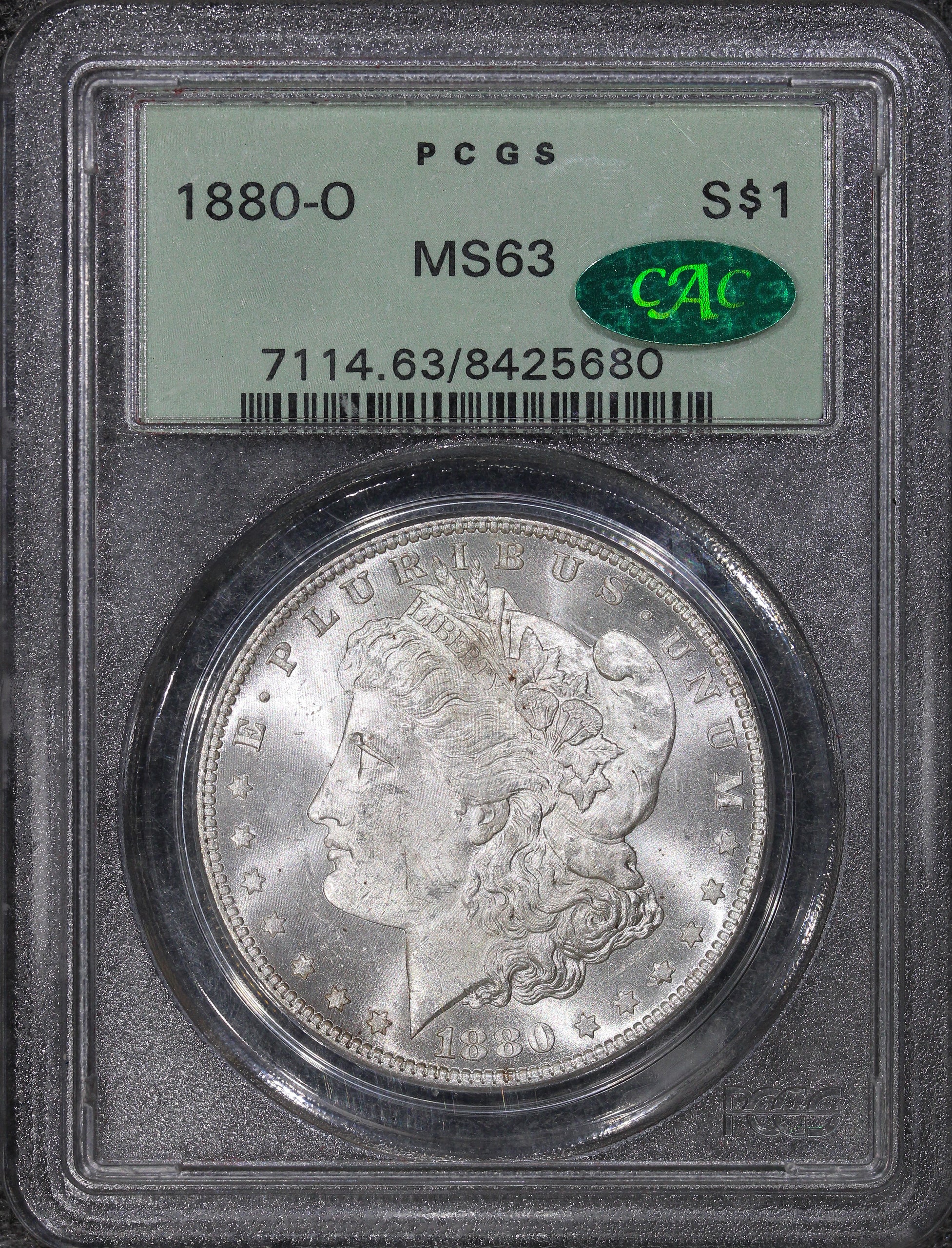 1880-O (MS63 CAC) $1 Morgan Silver Dollar Old Green Holder PCGS OGH