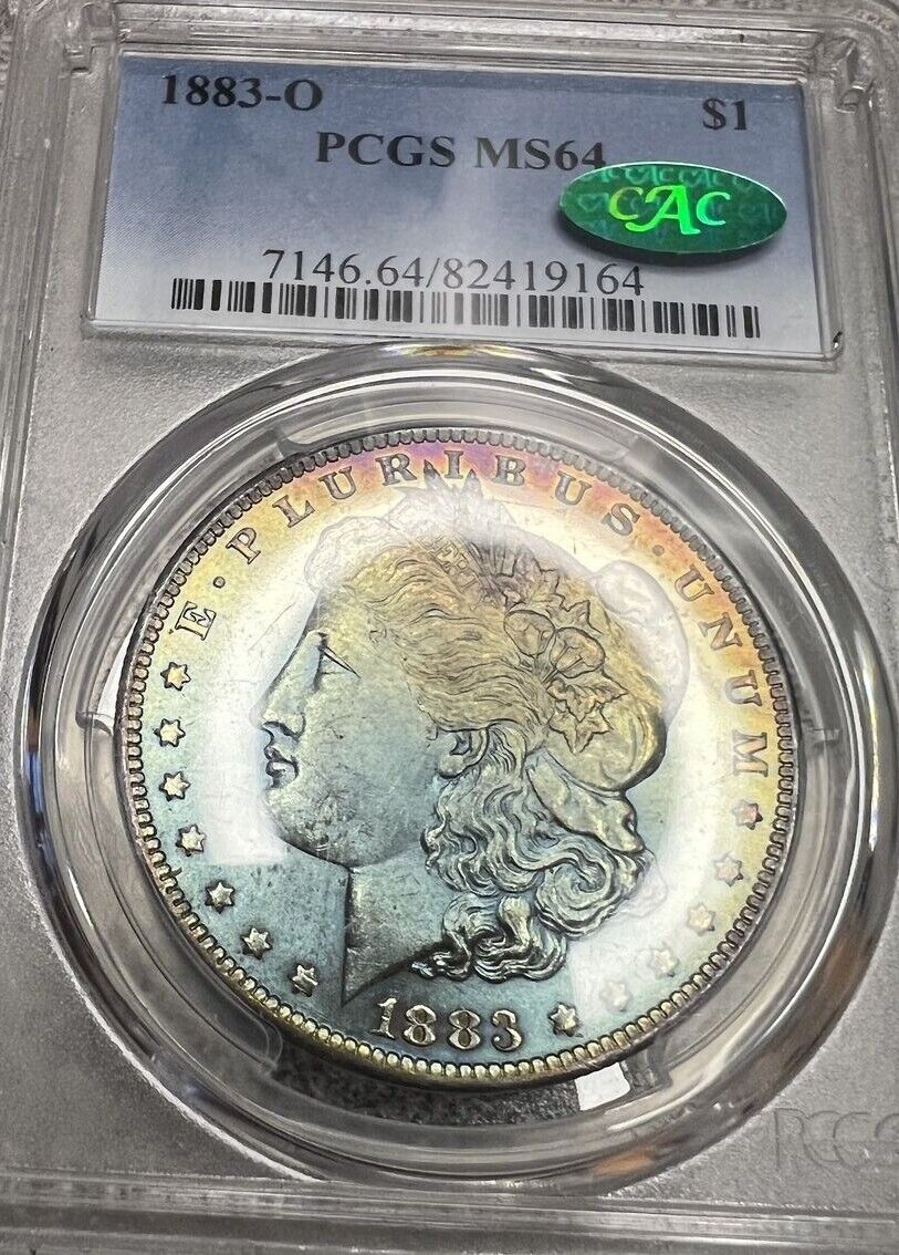 1883-O (MS64 CAC) Morgan Silver Dollar $1 Toned PCGS Graded Coin