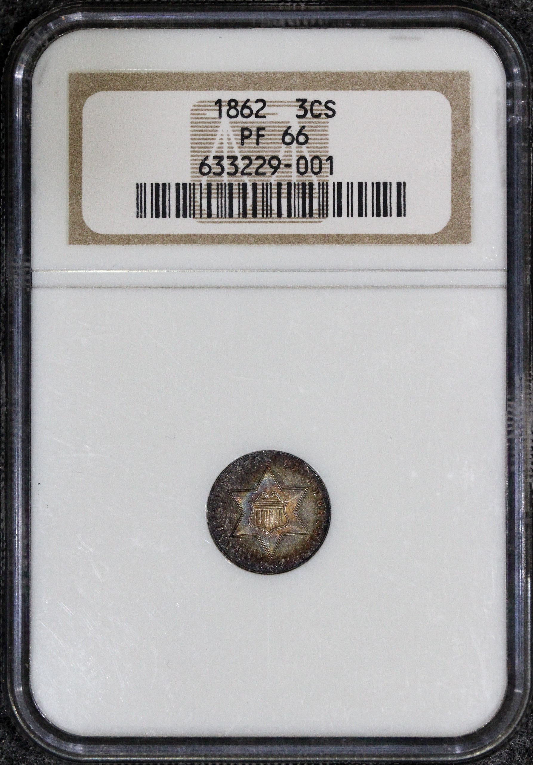 1862 (PR66) Proof Three Cent Silver 3cs NGC