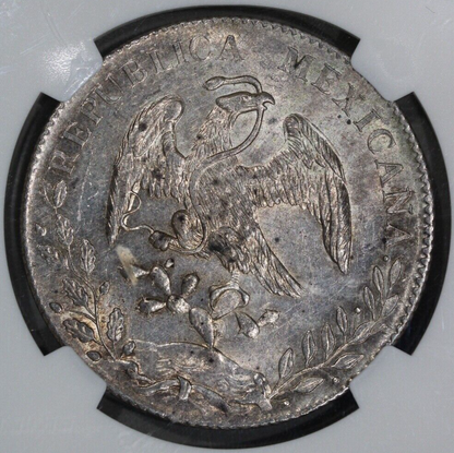 1892-Cn Mexico Cap & Rays 8 Reales NGC MS62 Uncirculated Silver Coin