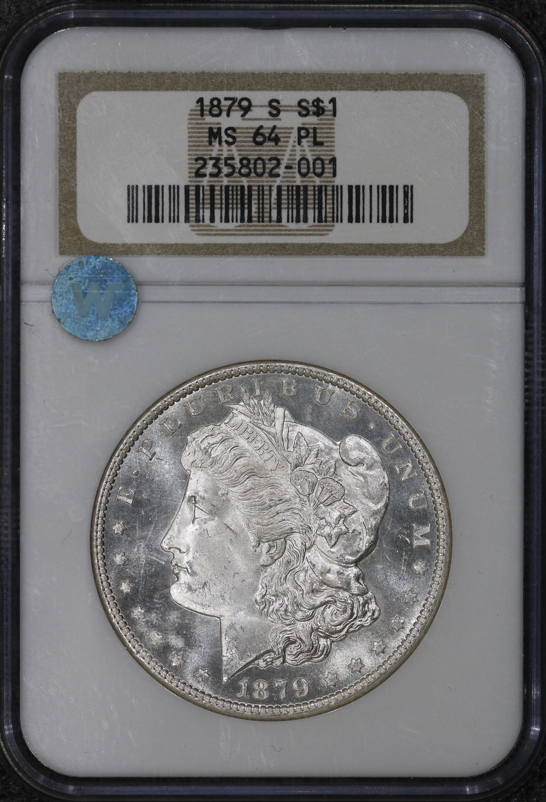 1879-S (MS64 PL) $1 Morgan Silver Dollar Prooflike NGC PQ!!!