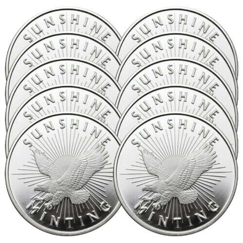 Sunshine mint half 1/2 ounce silver rounds 999