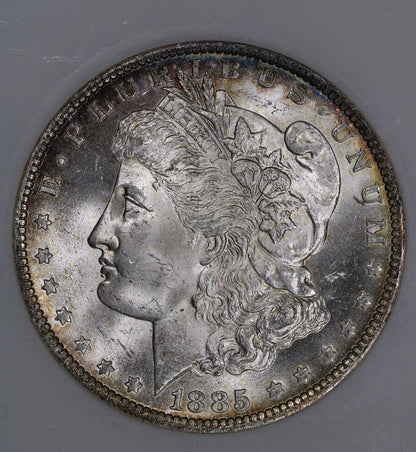 1885-O (MS64) Morgan Silver Dollar NGC Old Fatty Holder - Toned $1