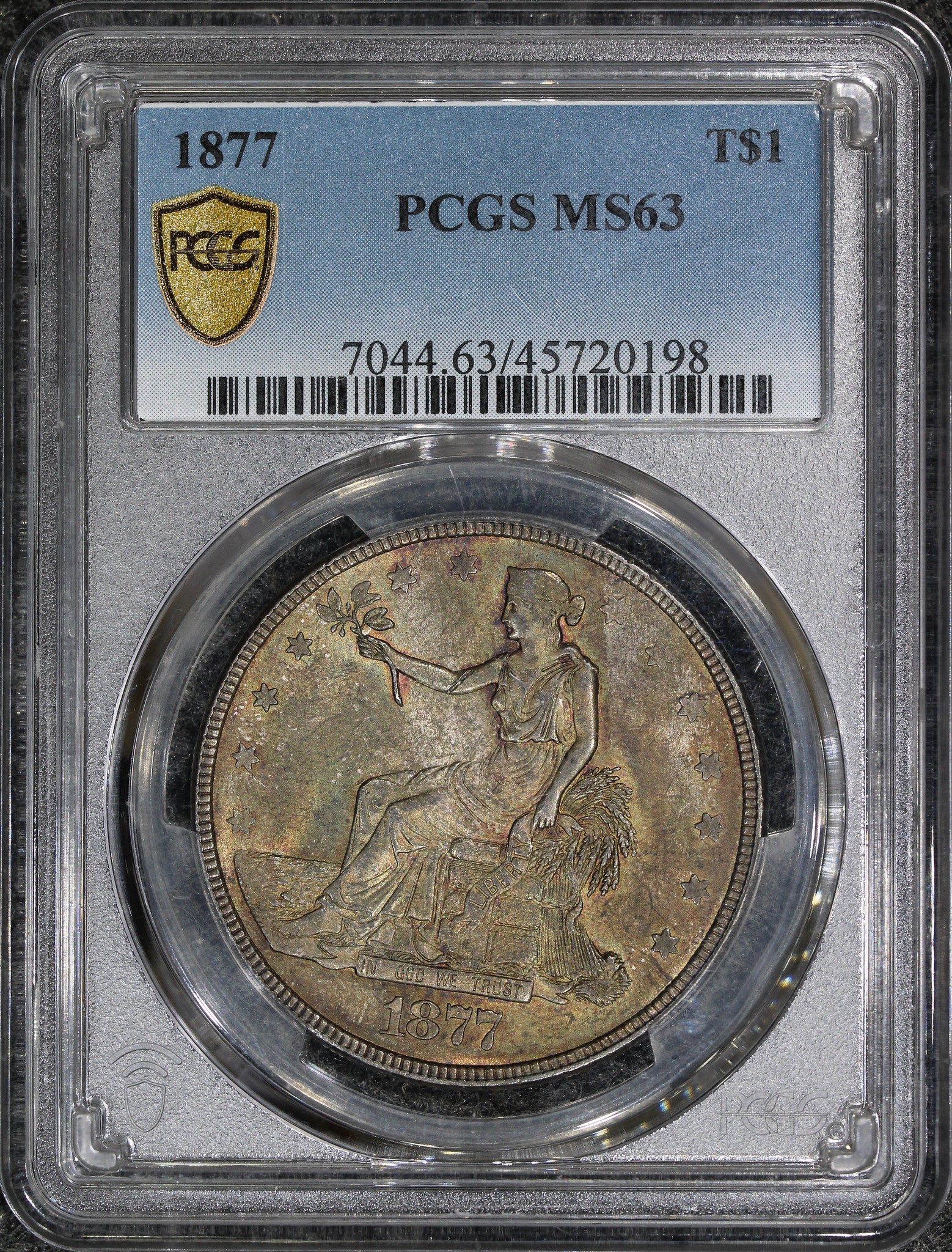 1877 (MS63) $1 Trade Silver Dollar PCGS