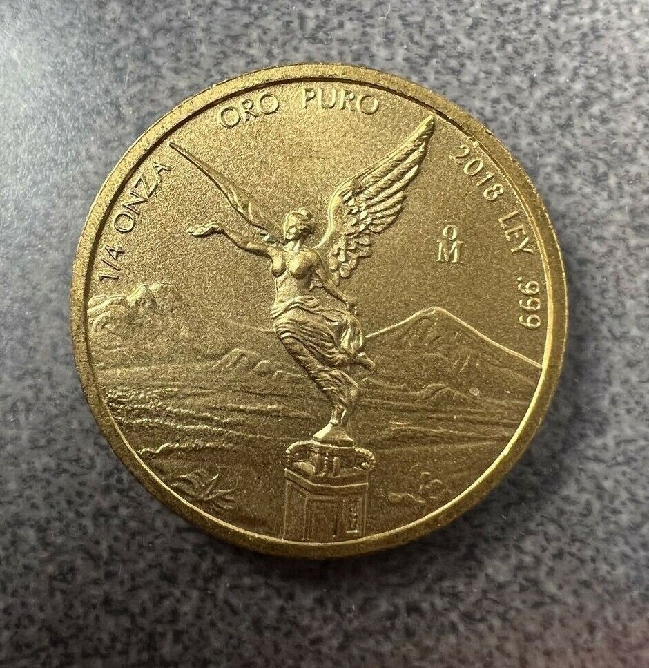 2018 1/4 Oz Gold Mexico Libertad, Brilliant Uncirculated BU .25 oz .999 Gold