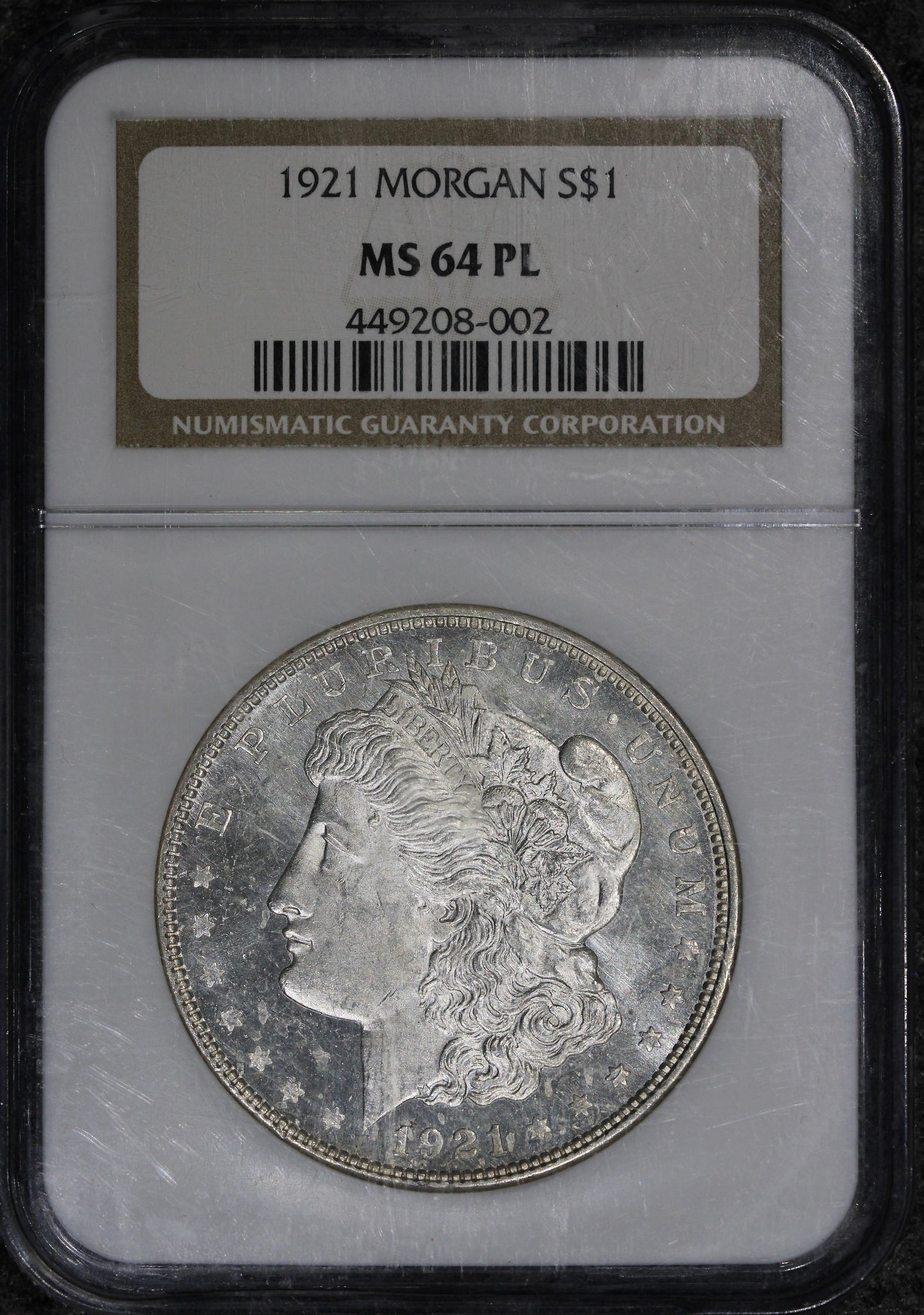 1921 (MS64 PL) $1 Morgan Silver Dollar Prooflike NGC