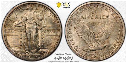 1917 (MS66 FH) Full Head Standing Liberty Quarter 25c PCGS