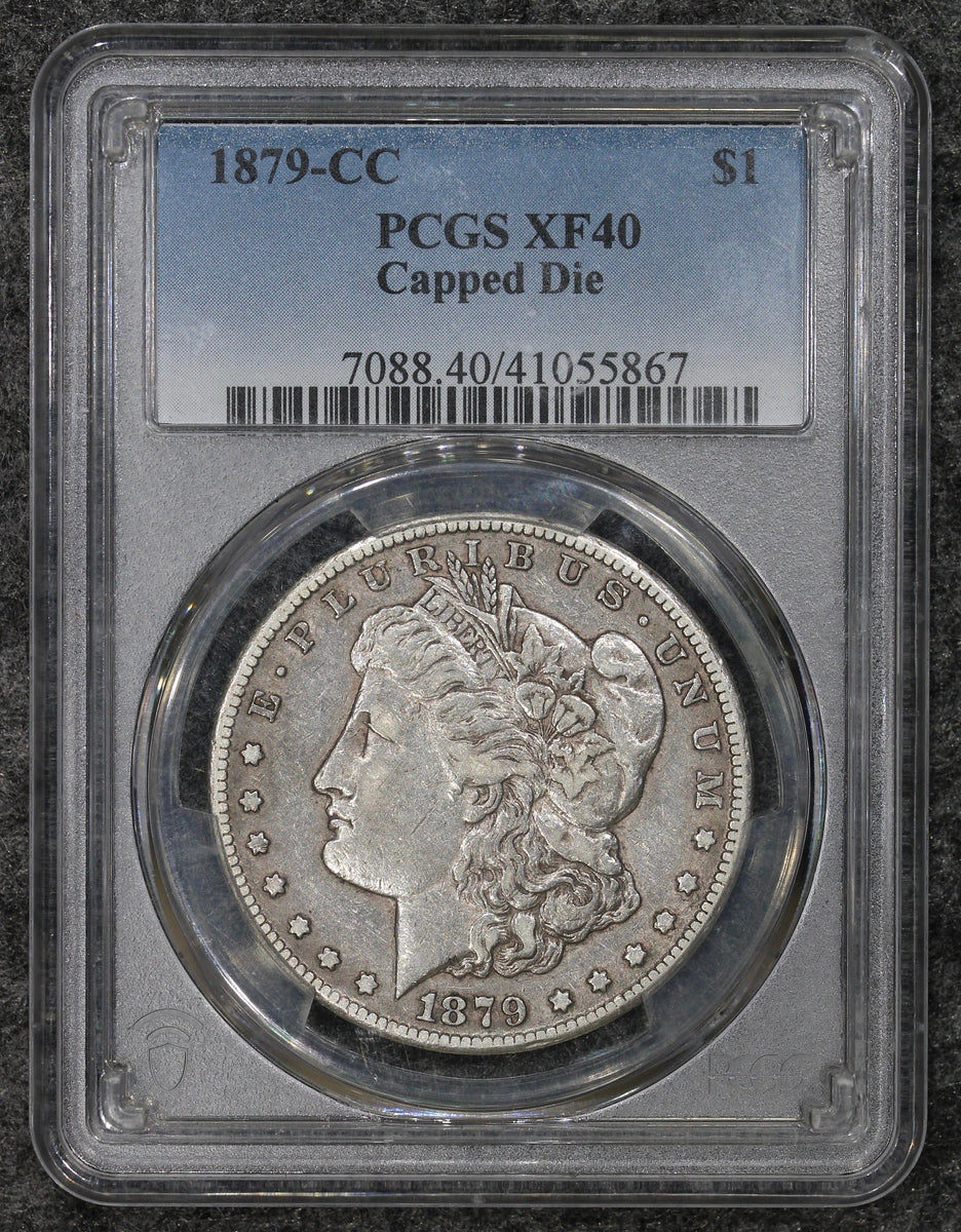 1879-CC (XF40) $1 Morgan Silver Dollar Capped Die PCGS