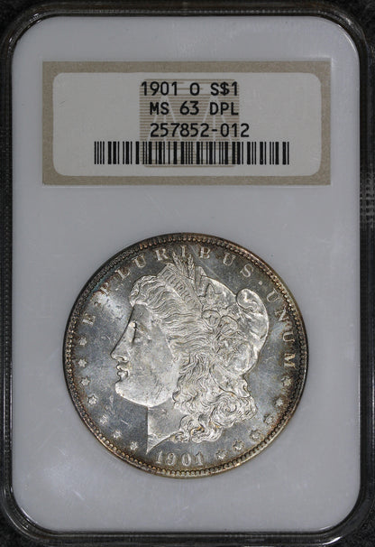 1901-O (MS63 DPL) $1 Morgan Silver Dollar DMPL NGC no line Fatty