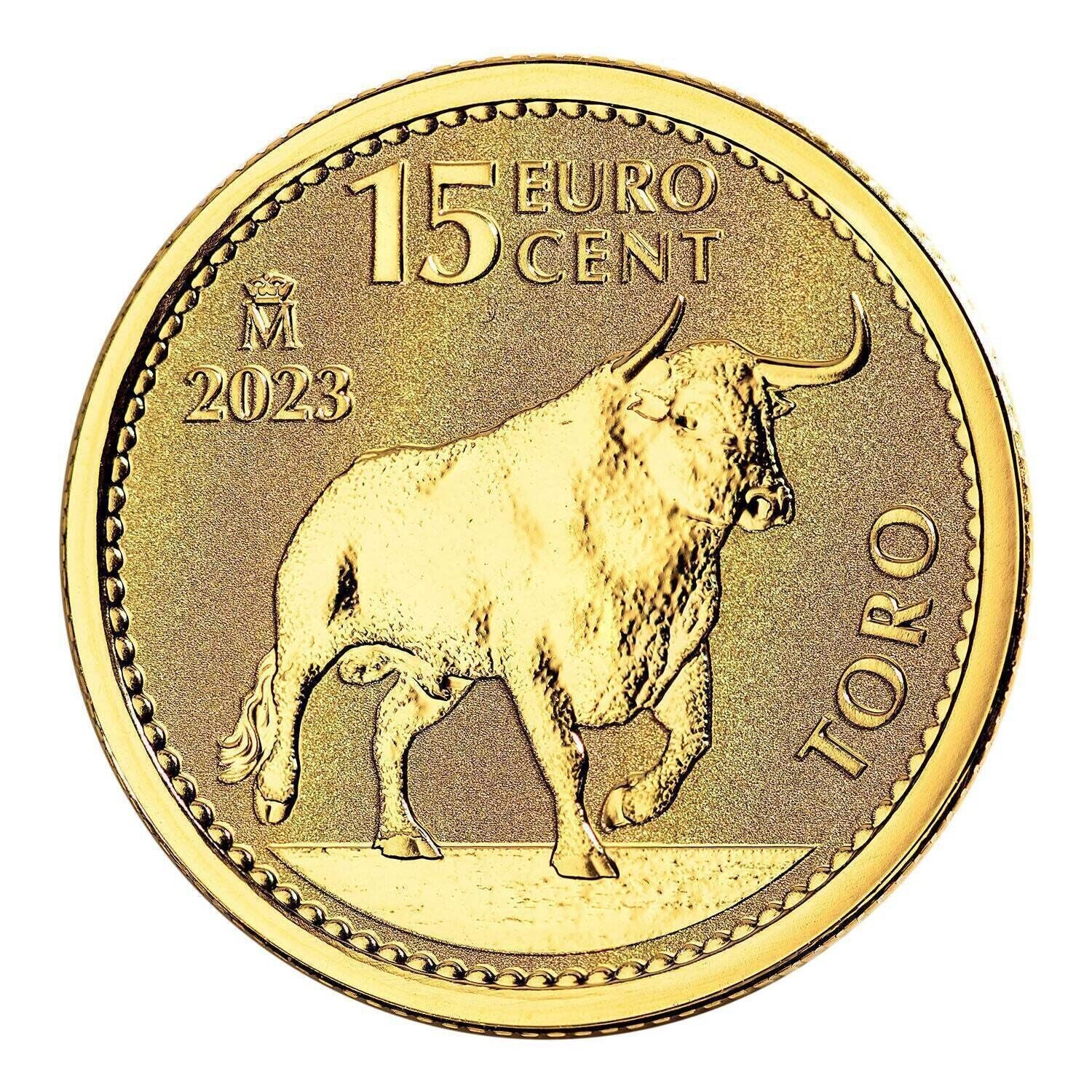 2023 1/10th oz Gold Spanish Toro Gold Bull Doubloon Reverse Proof