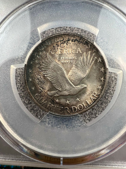 1924 (MS64) Standing Liberty Silver Quarter Toned PCGS Graded Coin 1924-P