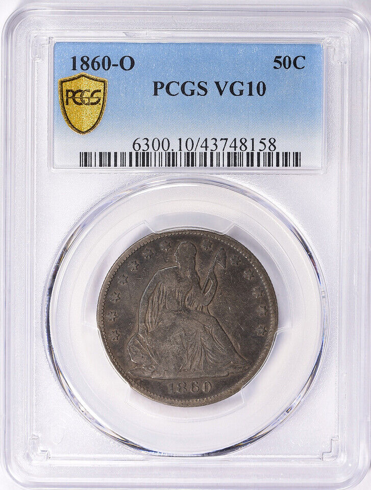 1860-O (VG10) Seated Liberty Half Dollar 50c PCGS Graded Coin