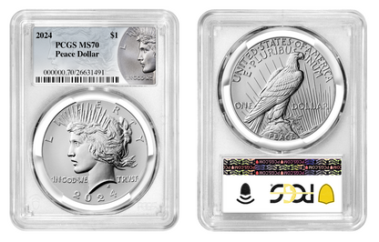 2024-P (MS70) Morgan & Peace Silver Dollar (2 Coin Set) PCGS