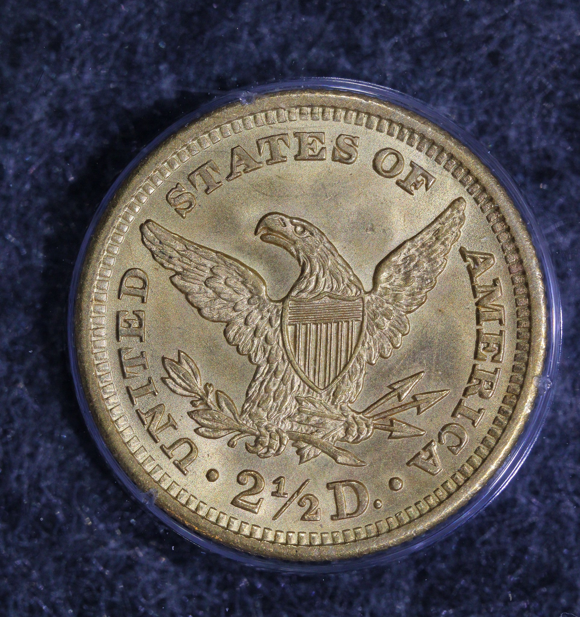 1905 (MS65 CAC) $2.50 Liberty Head Gold Quarter Eagle $2.5 Rattler Holder PCGS