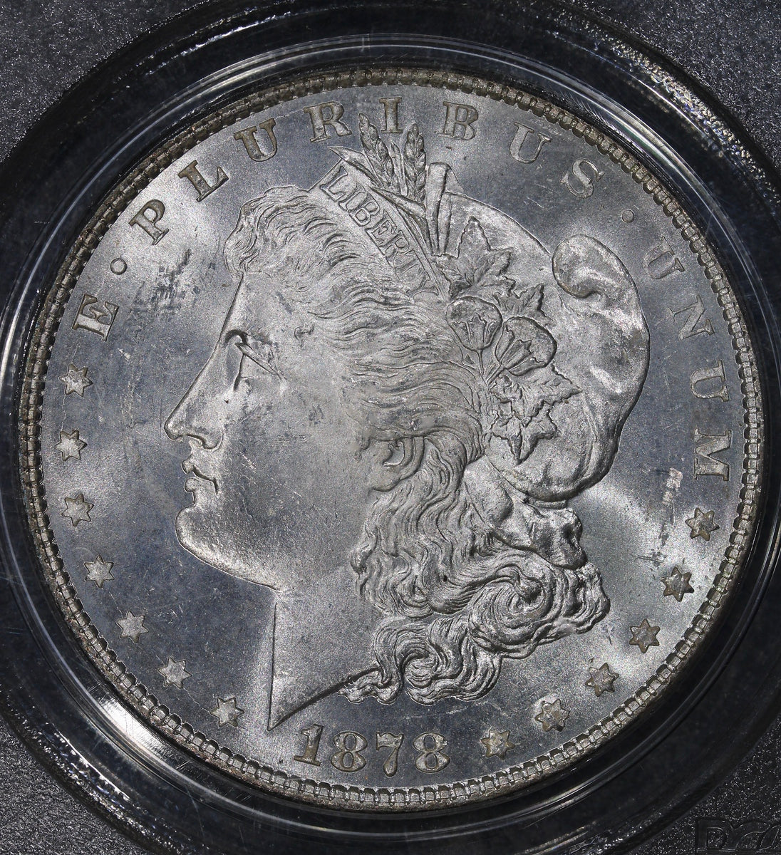 1878 8TF (MS64 CAC) $1 Morgan Silver Dollar 8 Tail Feathers OGH PCGS