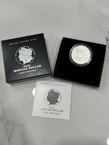 2021-O Morgan Silver Dollar - New Orleans Privy Mark- w/ Box OGP & COA - BU/UNC