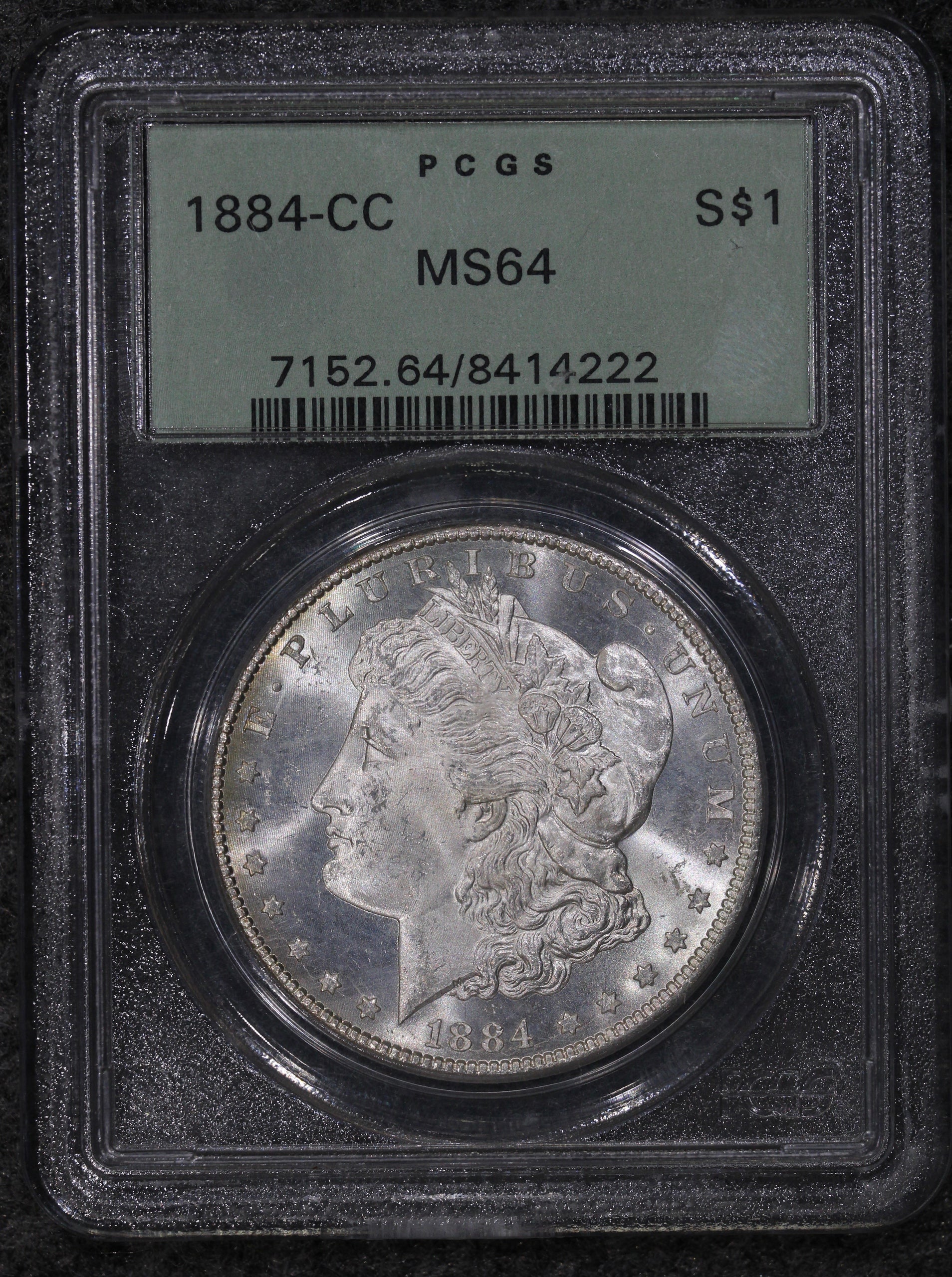 1884-CC (MS64) $1 Morgan Silver Dollar OGH PCGS