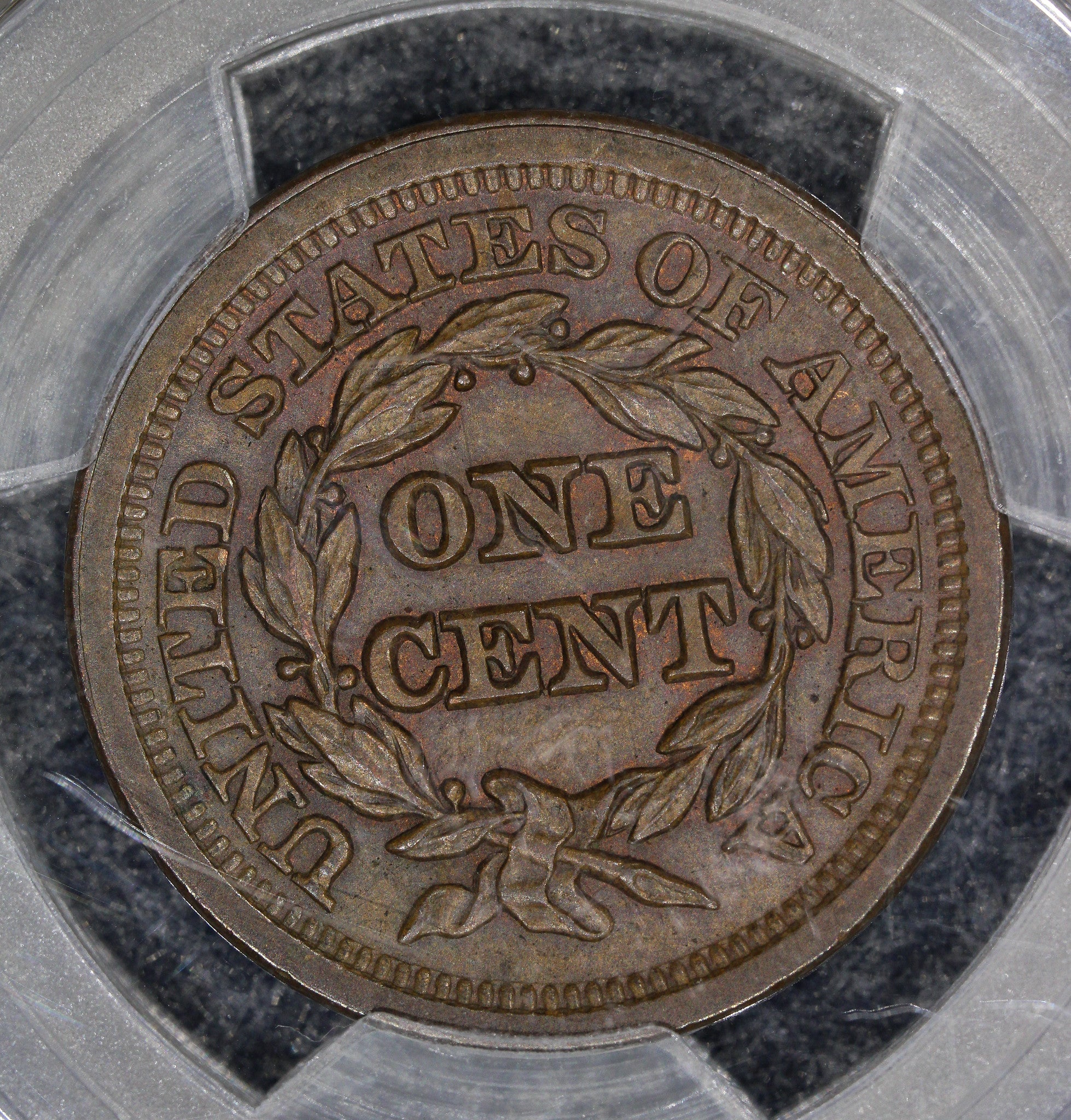 1853 (MS64 BN CAC) Braided Hair Large Cent Brown PCGS